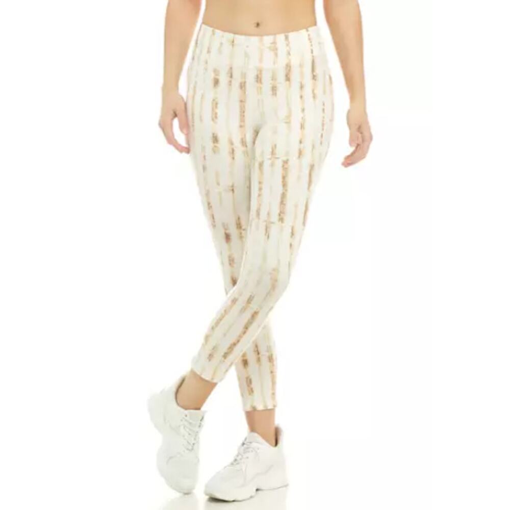 Wonderly Studio (2X) Cream Patterned Yummy Pull-On Relaxed Fit Leggings Pants